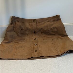 Abercrombie & Fitch Tan Button-Front Mini Skirt